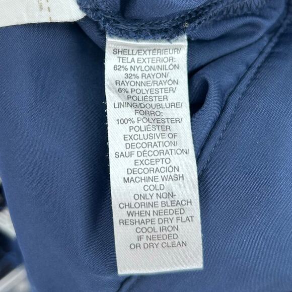 Ann Taylor Loft Blue Circuit Lace Pocket Skirt Blue Black Geometric Womens Sz 6 - Picture 8 of 12